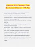 Computer Skills Placement Exam Questions and Answers 100&percnt; Pass