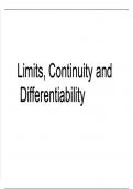Limits Continuity and Differentiability Formula NOTES