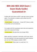 BSN 266 HESI 2024 Exam | Exam Study Guide| Guaranteed A+