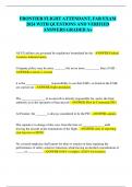 FRONTIER FLIGHT ATTENDANT&comma; FAR EXAM  2024 WITH QUESTIONS AND VERIFIED  ANSWERS GRADED A&plus;