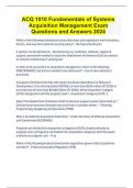 ACQ 1010 Fundamentals of Systems Acquisition Management Exam Questions and Answers 2024