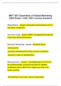 MKT 397| Essentials of Global Marketing 2024 Exam 1 with 100% correct answers 