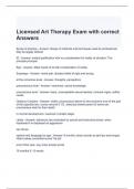 Licensed Art Therapy Exam with correct Answers (Graded A)