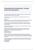 Comprehensive Respiratory Therapy Exam Prep Questions with correct Answers