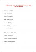 SKILLSUSA MEDICAL TERMINOLOGY 2024  100&percnt; VERIFIED