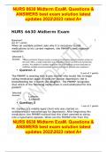 NURS 6630 Midterm ExaM. Questions & ANSWERS best exam solution latest updates