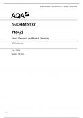 MARK SCHEME – AS CHEMISTRY – 7404-1 – JUNE 2022.