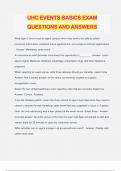 UHC EVENTS BASICS EXAM QUESTIONS AND ANSWERS