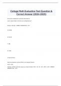 College Math Evaluation Test Question &  Correct Answer (2024-2025)