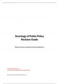 Revision Guide Sociology of Public Policy (73330001AY) UvA