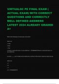 VIRTUALSC PE FINAL EXAM &lpar;  ACTUAL EXAM&rpar; WITH CORRECT QUESTIONS AND CORRECTLY  WELL DEFINED ANSWERS  LATEST 2024 ALREADY GRADED  A