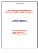 Test Bank for International Business with Biblical Worldview, 2nd Edition Satterlee (All Chapters included)