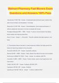 Walmart Pharmacy Fast Movers Exam Questions and Answers 100% Pass