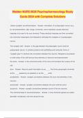Walden NURS 6630 Psychopharmacology Study Guide 2024 with Complete Solutions