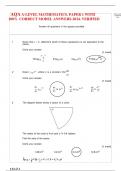 AQA A-LEVEL MATHEMATICS&period; PAPER 1 WITH   100&percnt;  CORRECT MODEL ANSWERS-2024&period; VERIFIED      