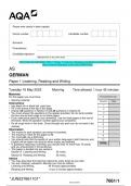 2023 AQA AS GERMAN 7661&sol;1 Paper 1 Listening&comma; Reading and Writing Question Paper & Mark scheme &lpar;Merged&rpar; June 2023 &lbrack;VERIFIED&rsqb;