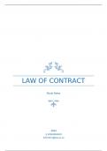 Law of Contract textbook summaries.