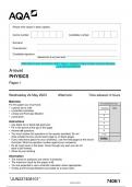 2023 AQA A-level PHYSICS 7408&sol;1 Paper 1 Question Paper & Mark scheme &lpar;Merged&rpar; June 2023 &lbrack;VERIFIED&rsqb;
