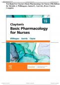 Test Bank For Claytons Basic Pharmacology for Nurses 19th Edition By Michelle Willihnganz Samuel Gurevitz Bruce Clayton Chapter 1-48