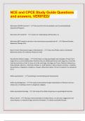 NCE and CPCE Study Guide Questions  and answers&comma; VERIFIED&sol;&lbrack;LATEST EXAM UPDATES&rsqb;