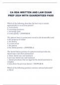 CA RDA WRITTEN AND LAW EXAM  PREP 2024 WITH GUARENTEED PASS