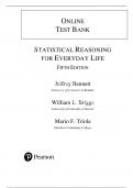 Test Bank for Statistical Reasoning for Everyday Life&comma; 5th edition by Jeff Bennett&comma; William Briggs&comma; Mario Triola