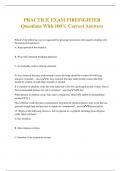 PRACTICE EXAM FIREFIGHTER Questions With 100% Correct Answers