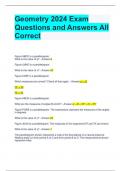 Geometry 2024 Exam Questions and Answers All Correct