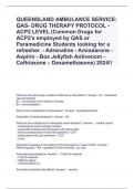 QUEENSLAND AMBULANCE SERVICE: QAS- DRUG THERAPY PROTOCOL - ACP2 LEVEL (Common Drugs for ACP2's employed by QAS or Paramedicine Students looking for a refresher. - Adrenaline - Amiodarone - Aspirin - Box Jellyfish Antivenom - Ceftriaxone – Dexamethasone