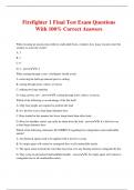 Firefighter 1 Final Test Exam Questions With 100% Correct Answers