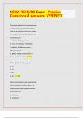 NEHA REHS&sol;RS Exam - Practice  Questions & Answers&period; VERIFIED&sol;&lbrack;LATEST EXAM UPDATES&rsqb;