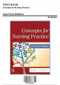 Test Bank for Concepts for Nursing Practice, 4th Edition (Giddens, 2024), 9780323809825, Chapter 1-57 All Chapters
