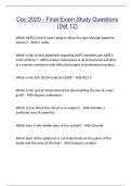 Coc 2020 - Final Exam Study Questions &lpar;Set 12&rpar; Questions and answers latest update