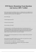 FNP Mastery Hematology Exam Questions And Answers 100&percnt; Verified
