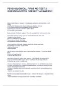 PSYCHOLOGICAL FIRST AID TEST 2 QUESTIONS WITH CORRECT ANSWERS&excl;&excl;