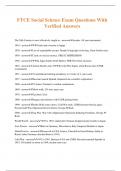 FTCE Social Science Exam Questions With Verified Answers