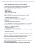 WGU D265 CRITICAL THINKING REASON AND EVIDENCE OBJECTIVE ASSESSMENT EXAM LATEST 2023-2024 Already Graded A&plus;