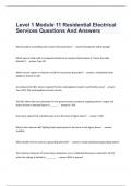 Level 1 Module 11 Residential Electrical Services Questions And Answers