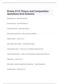 Praxis 5113 Theory and Composition Questions And Answers