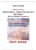 TEST BANK Beckmann and Ling's OBSTETRICS AND GYNECOLOGY 8th Edition By Dr. Robert Casanova