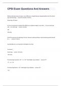 CPSI Exam Questiona And Answers