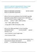 OBESITY & WEIGHT MANAGEMENT FINAL EXAM QUESTIONS WITH COMPLETE SOLUTIONS!!