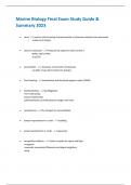 Marine Biology Final Exam Study Guide &  Summary 2023