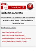 NUR 2989 CAPSTONE   Proctored Module 7 Ati Capstone Quiz With Actual Questions & Answers &lpar;Verified Answers&rpar;&comma; 100&percnt; Guaranteed Pass &vert;&vert;Complete A&plus; Guide