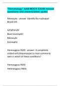 Hematology AAB MOCK EXAM missed questions and answrs(latest upate).