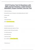 CCHT Practice Test 5.0 Questions with 100% Correct Answers | Latest Version 2024/2025 | Expert Verified | Ace the Test
