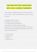 CNA WRITTEN TEST QUESTIONS WITH 100% CORRECT ANSWERS