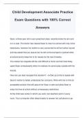 Child Development Associate Practice Exam Questions with 100&percnt; Correct Answers