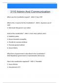 3110 Admin And Communication Questions And Answers Latest Update