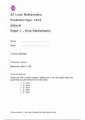 EDEXCEL AS MATHEMATICS PREDICTED PAPER 1 2023 &lbrack;Pure Mathematics&rsqb;